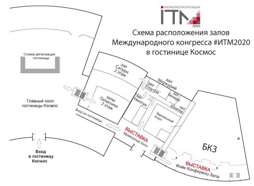 Схема расположения залов